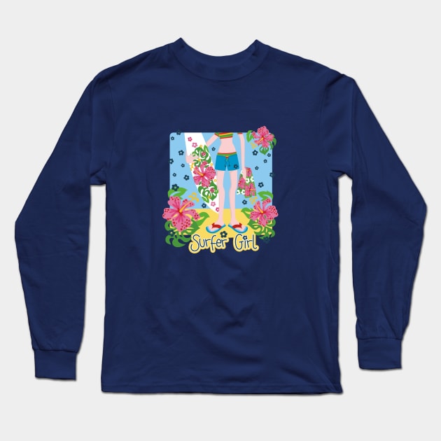 Surfer girl Long Sleeve T-Shirt by JoanaJuheLaju1